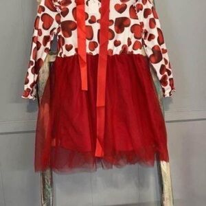 Red Heart Patterned Dress